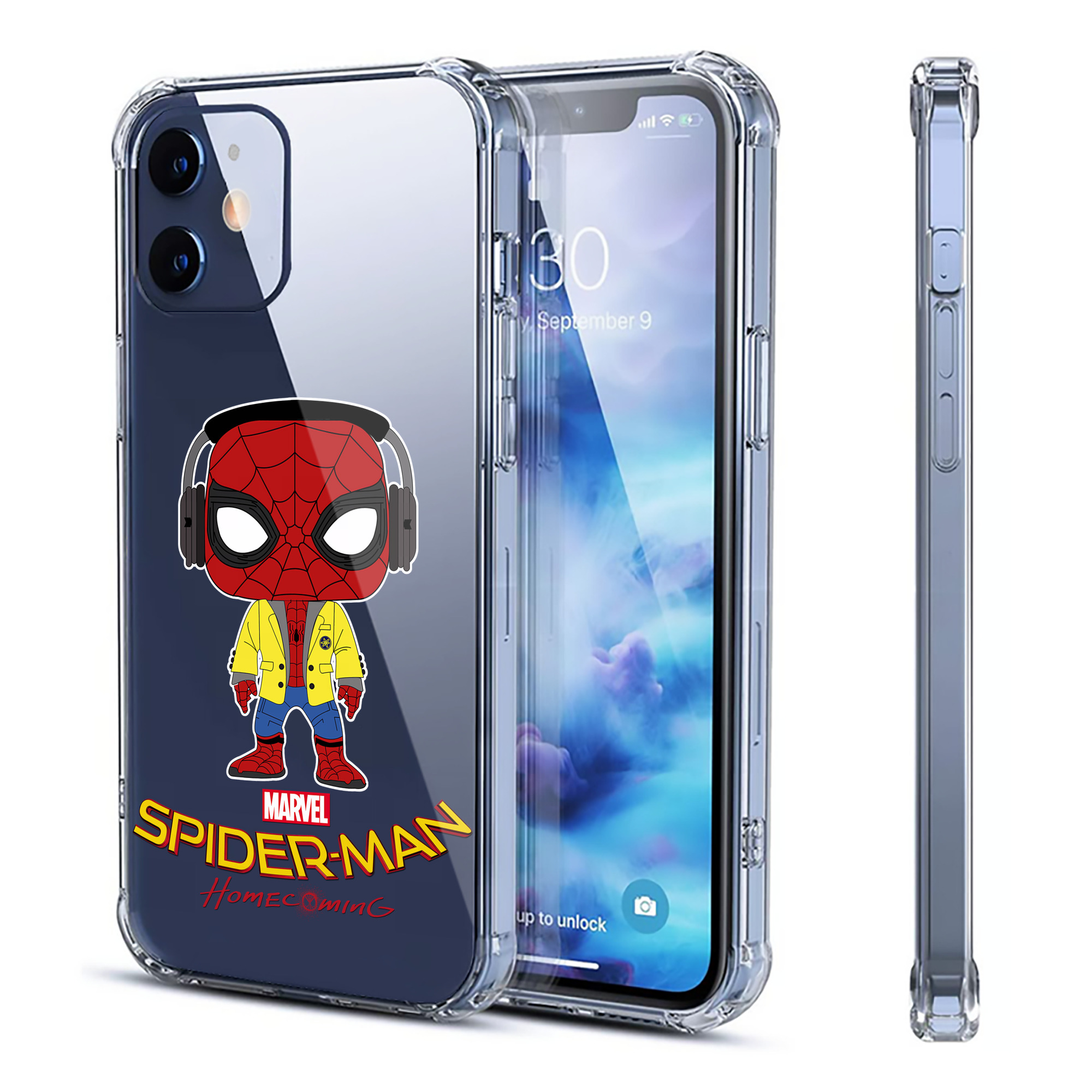 （画像用） Spider Man スパイダーマン 【iPhone 12シリーズ対応】透明スマホケース（クリアソフトケース）